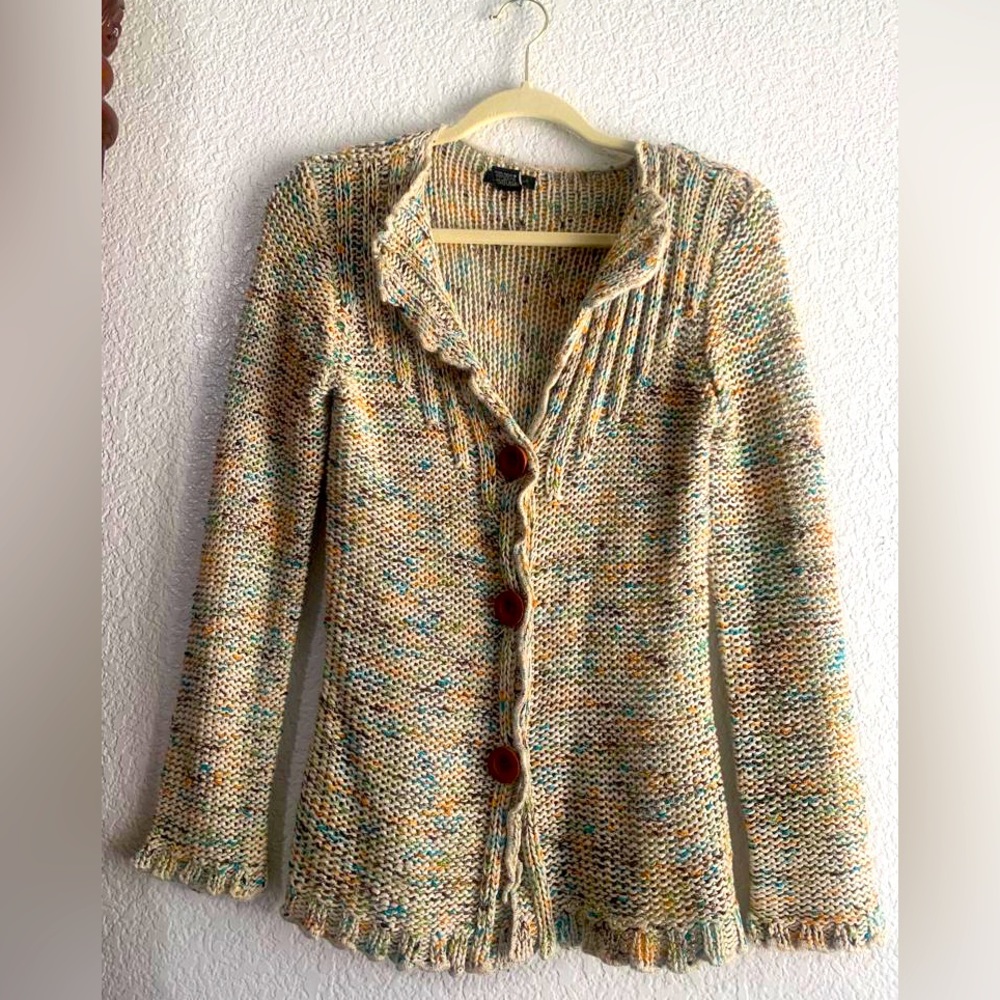 Tan/Multicolor Sweater/top Size S
